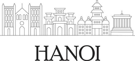 Hanoi città gratuito vettore linea disegnare