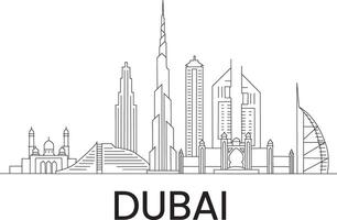 dubai città linea disegnare gratuito vettore