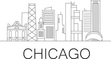 Chicago città linea disegnare gratuito vettore