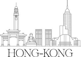 Hong Kong città linea disegnare gratuito vettore