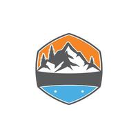 montagna logo icona design vettore