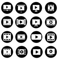 giocare video icona vettore impostare. media giocatore illustrazione cartello collezione. video simbolo. giocare logo.