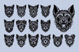 ai generato latrato affenpinscher cane testa illustrazione design fascio vettore