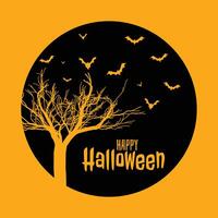 spaventoso contento Halloween piatto stile giallo carta design vettore