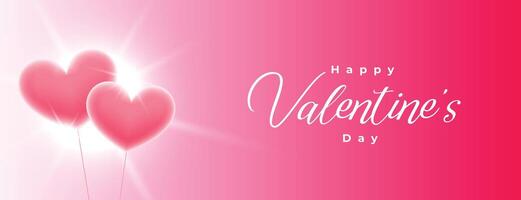 Due cuori realistico palloncini per san valentino giorno vettore