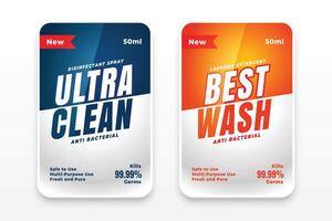 migliore pulito detergente etichette impostato di Due vettore