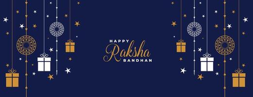 Raksha bandhan blu rakhi e i regali bandiera design vettore