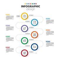 vettore presentazione attività commerciale concetto. Infografica cerchi modello 7 passi.