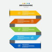 vettore Infografica nastro è piegato modello diagramma. attività commerciale concetto 5 passo per presentazione.