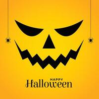 pauroso Halloween zucca viso su giallo sfondo vettore