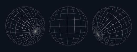 3d globo griglia filo Rete modello design nel impostato vettore