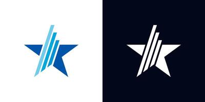 crescente stella blu forma attività commerciale vettore logo icona