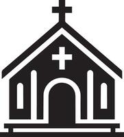 Chiesa icona vettore illustrazione un' semplice, elegante icona che rappresentano un' Chiesa, con pulito Linee e un' moderno estetico.
