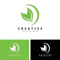 design di piante e logo, semplice concetto naturale minimalista, decorazione verde vettore