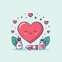 cuore amore medicina per San Valentino illustrazione vettore