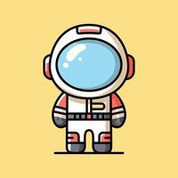 carino moderno tecnologia astronauta cartone animato isolato vettore illustrazione