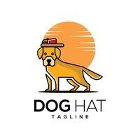 cane cappello logo design vettore