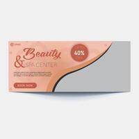 bellezza terme salotto sociale media bandiera modello. salone trucco, Salute cura, corpo massaggio servizio promozione copertina design con logo e sconto. attività commerciale promozione moderno grafico ragnatela inviare sfondo vettore