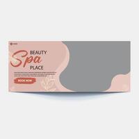 bellezza terme pauroso sociale media bandiera modello. salone trucco, Salute cura, corpo massaggio servizio promozione copertina design con logo e sconto. attività commerciale promozione moderno grafico ragnatela pos vettore