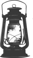 ai generato silhouette vecchio unico lanterna nero colore solo vettore