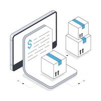 in linea la logistica conto isometrico azione illustrazione. eps 10 file azione illustrazione. vettore