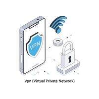 vpn virtuale privato Rete isometrico azione illustrazione. eps file azione illustrazione vettore