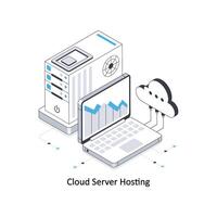 nube server ospitando isometrico azione illustrazione. eps file azione illustrazione vettore