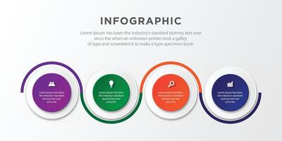 vettore Infografica design modello 4 passo con icona