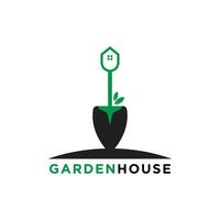 modello di progettazione logo casa giardino vettore