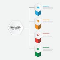 attività commerciale Infografica modello con 4 passo vettore