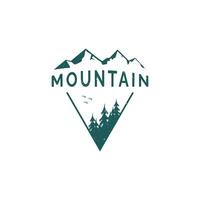 Vintage ▾ montagna avventura logo design modello vettore