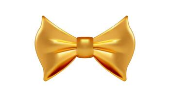 metallico d'oro cravatta arco farfalla signore moda attività commerciale ricco accessorio 3d icona realistico vettore
