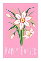 vettore Pasqua manifesto con fiore