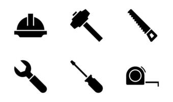 costruzione utensili icona simbolo vettore modello collezione