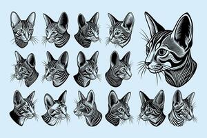 ai generato dettagliato lato chausie gatto testa illustrazione design fascio vettore