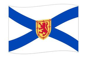 agitando bandiera di nova Scozia, Provincia di Canada. vettore illustrazione.