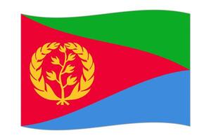 agitando bandiera di il nazione eritrea. vettore illustrazione.