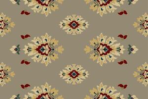 ikat tribale indiano senza soluzione di continuità modello. etnico azteco tessuto tappeto mandala ornamento nativo boho gallone tessile.geometrico africano americano orientale tradizionale vettore illustrazioni. ricamo stile.