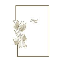 Vintage ▾ carta telaio con d'oro floreale ornamento confine isolato floreale sfondo vettore