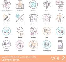 vaccini e vaccinazione icona impostato vettore