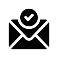 e-mail verifica icona. vettore glifo icona per il tuo sito web, mobile, presentazione, e logo design.