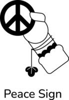 di moda pace cartello vettore