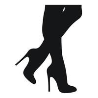 nero silhouette di femmina gambe nel un' posa. scarpe tacchi a spillo, alto tacchi. a passeggio, in piedi, in esecuzione, saltare, danza vettore