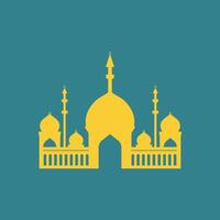 minimalista oro moschea islamico logo icona concetto vettore design