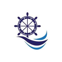logo della ruota della nave vettore