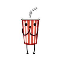 latte bibita tazza personaggio cartone animato vettore illustrazione