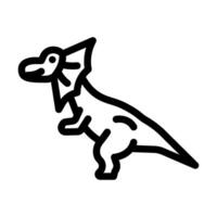 dilofosauro dinosauro animale linea icona vettore illustrazione