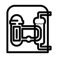 reattore nucleare energia linea icona vettore illustrazione