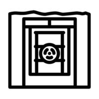 radioattivo rifiuto nucleare energia linea icona vettore illustrazione