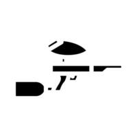 pistola paintball gioco glifo icona vettore illustrazione